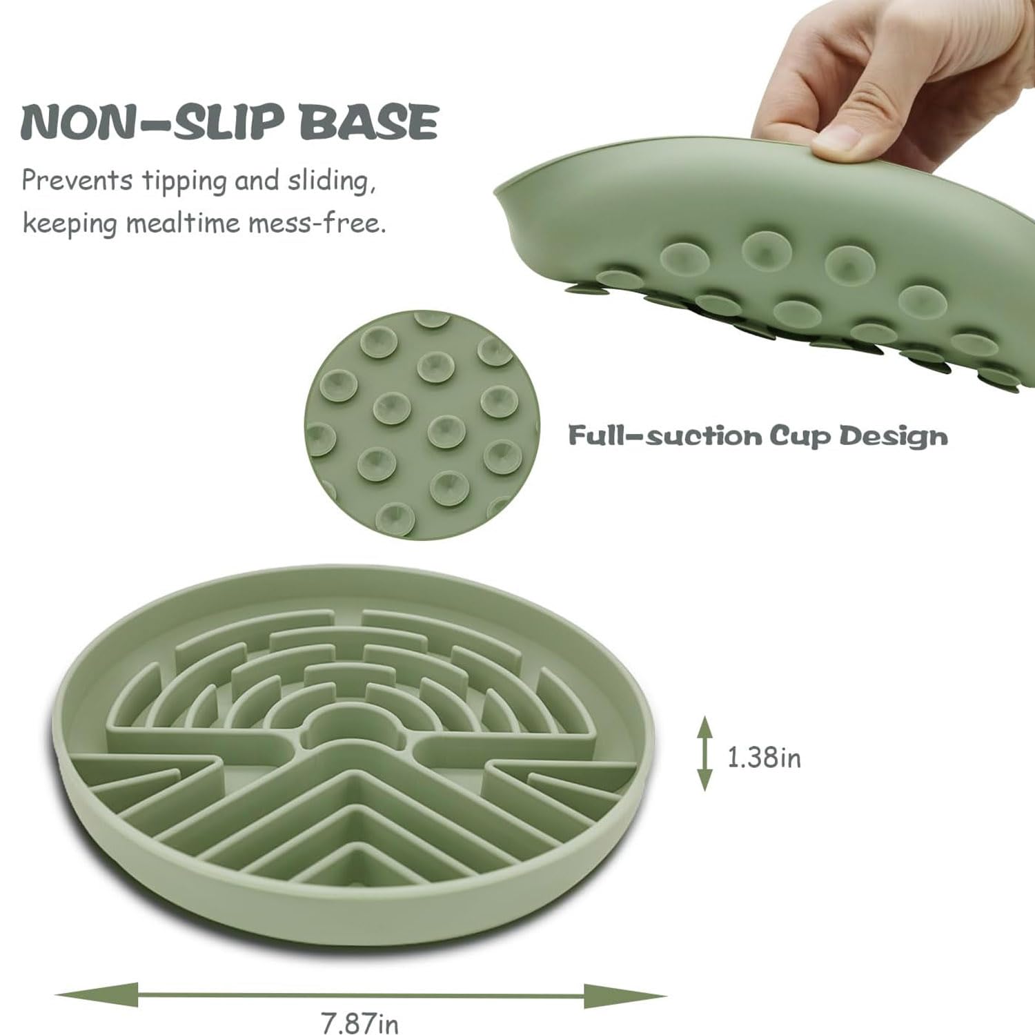 Slow Feeder Dog Bowl for Large & Small Pets, Anti Choking Puzzle Dog Food Bowl with Non-Slip Base, Interactive Pet Slow Eating, Silicone Cat Feeder for Puppies & Cats 20 * 20 * 3.5CM