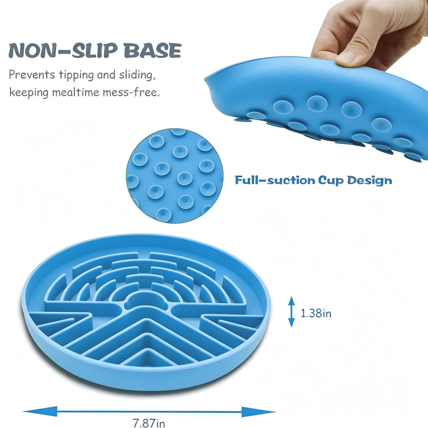 Slow Feeder Dog Bowl for Large & Small Pets, Anti Choking Puzzle Dog Food Bowl with Non-Slip Base, Interactive Pet Slow Eating, Silicone Cat Feeder for Puppies & Cats 20 * 20 * 3.5CM