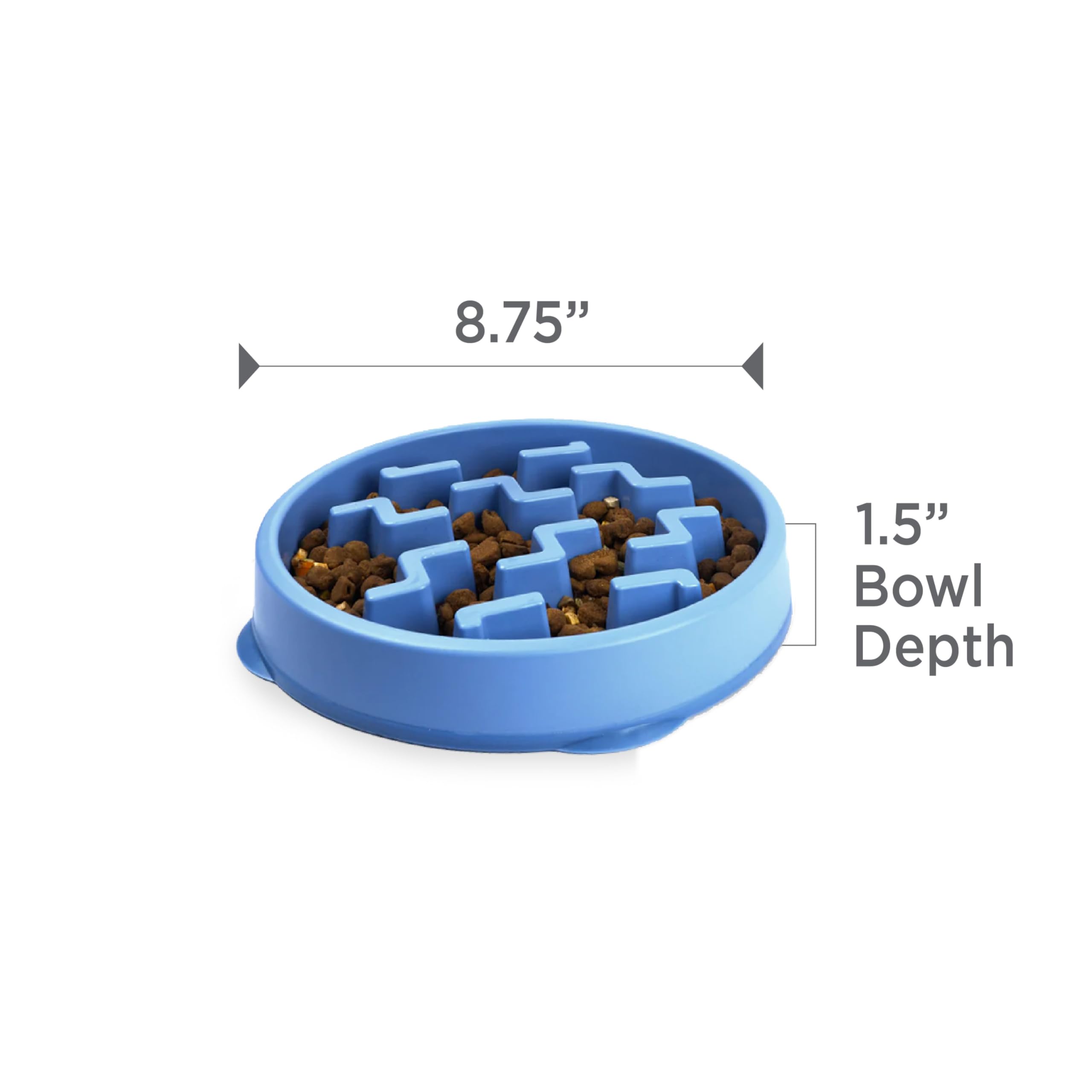 Fun Feeder Slo Bowl – Large 4‑Cup Capacity, Slow Feeding, Medium to Large Dogs, Non‑Slip, Turquoise, Drop Pattern