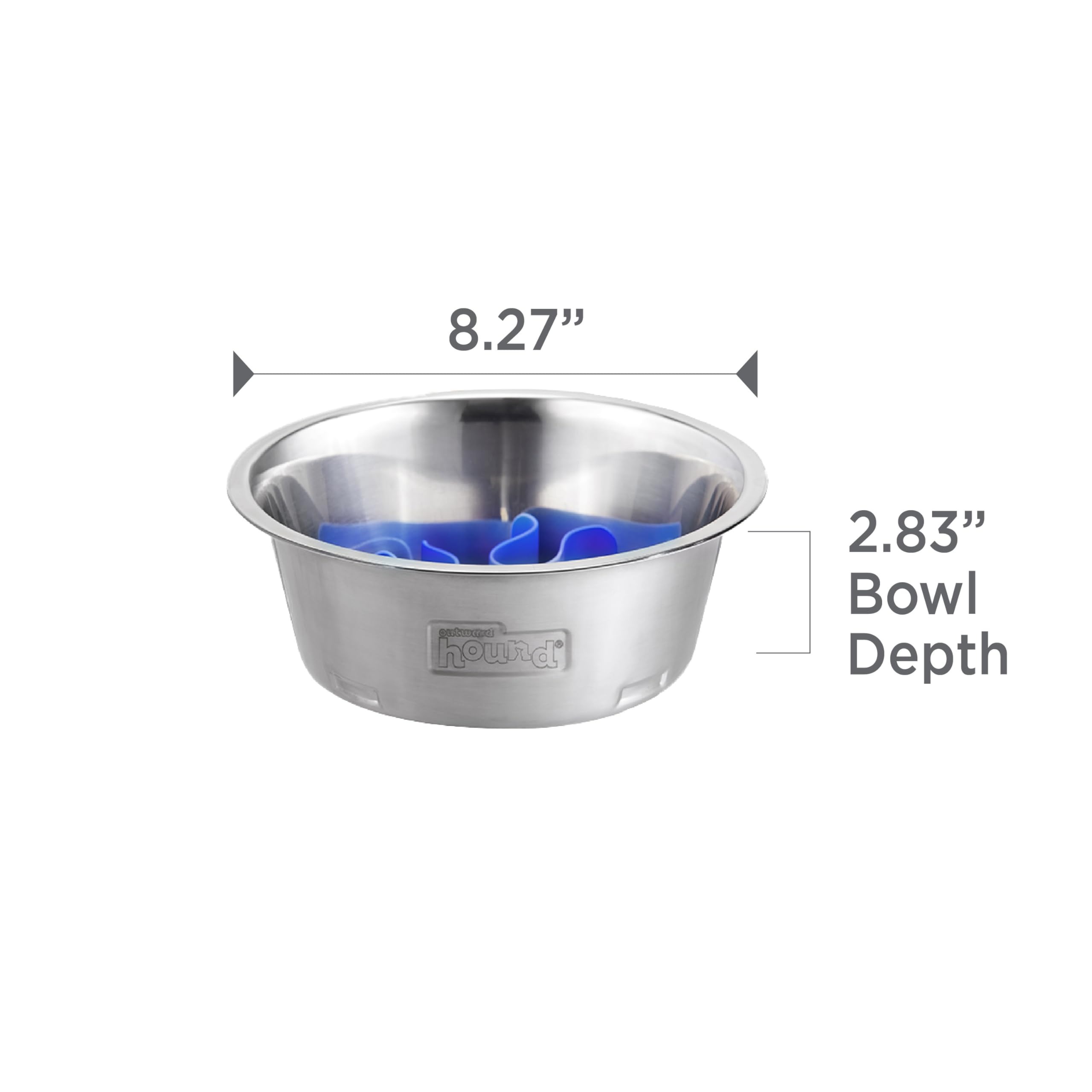Fun Feeder Slo Bowl – Large 4‑Cup Capacity, Slow Feeding, Medium to Large Dogs, Non‑Slip, Turquoise, Drop Pattern