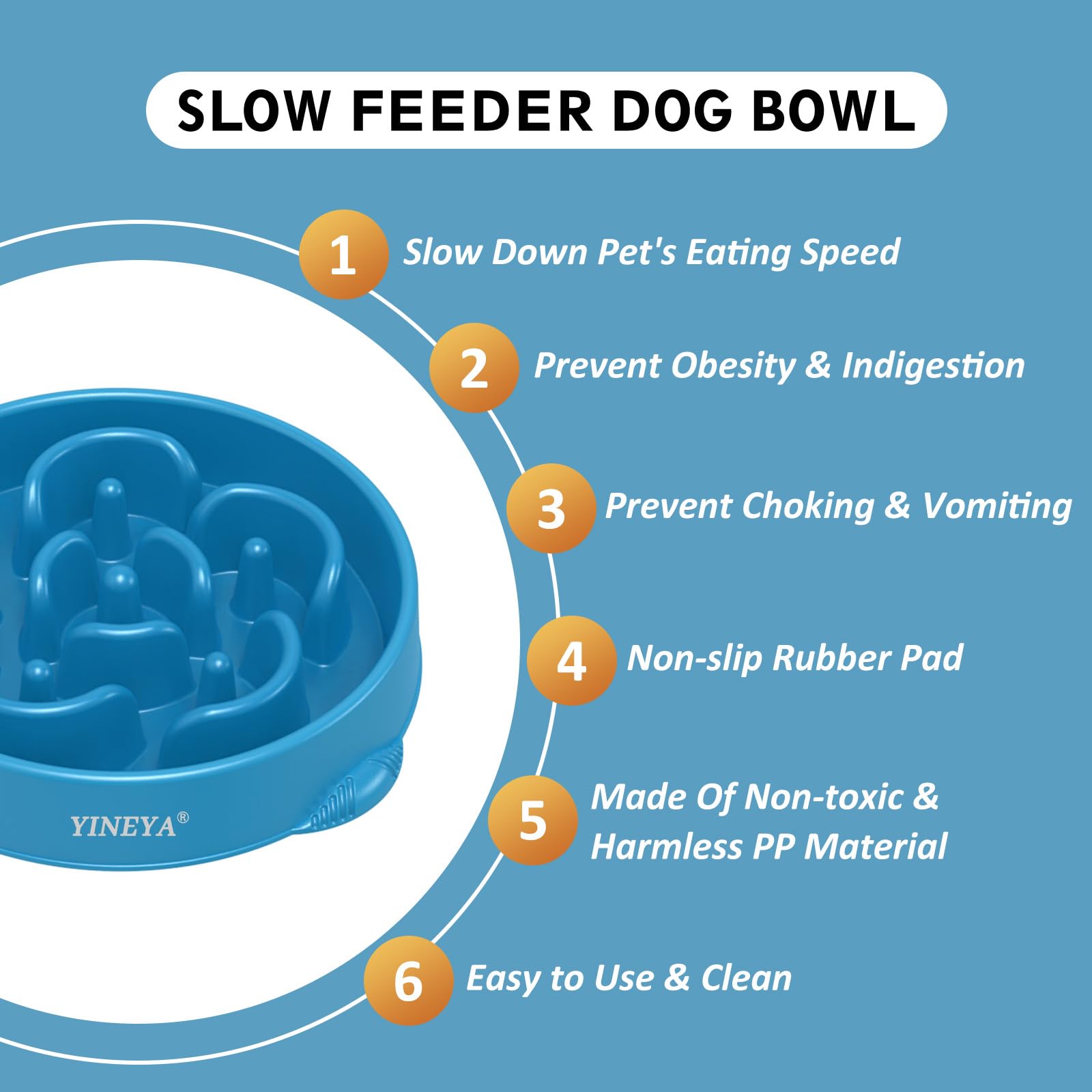 YINEYA 2PCS Slow Feeder Dog Bowls, Pet Supplies that Slow Down Eating, Pet Food Bowls, Maze Dog Puzzle Feeder for Medium Breed, Gray&Black, Medium