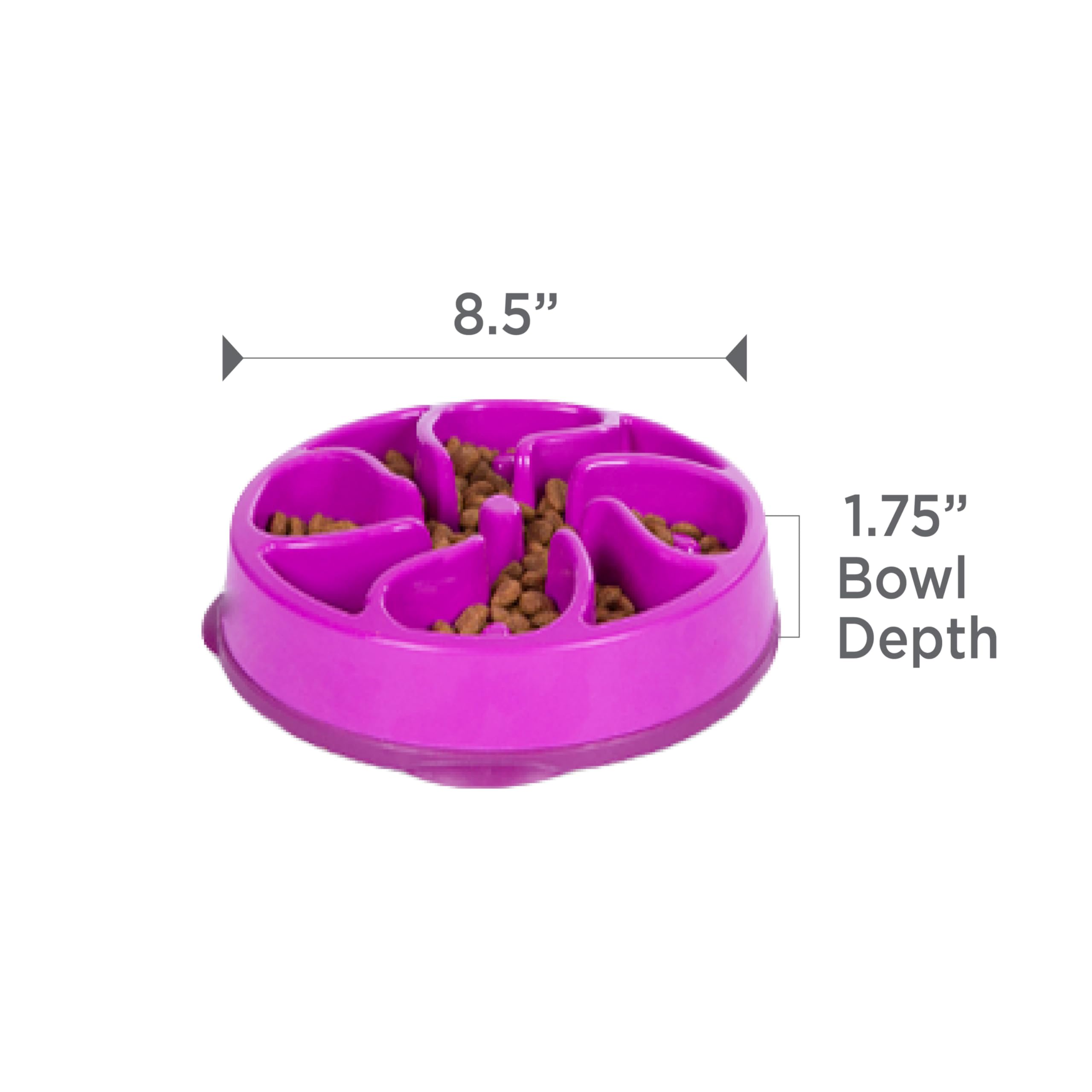 Fun Feeder Slo Bowl – Large 4‑Cup Capacity, Slow Feeding, Medium to Large Dogs, Non‑Slip, Turquoise, Drop Pattern
