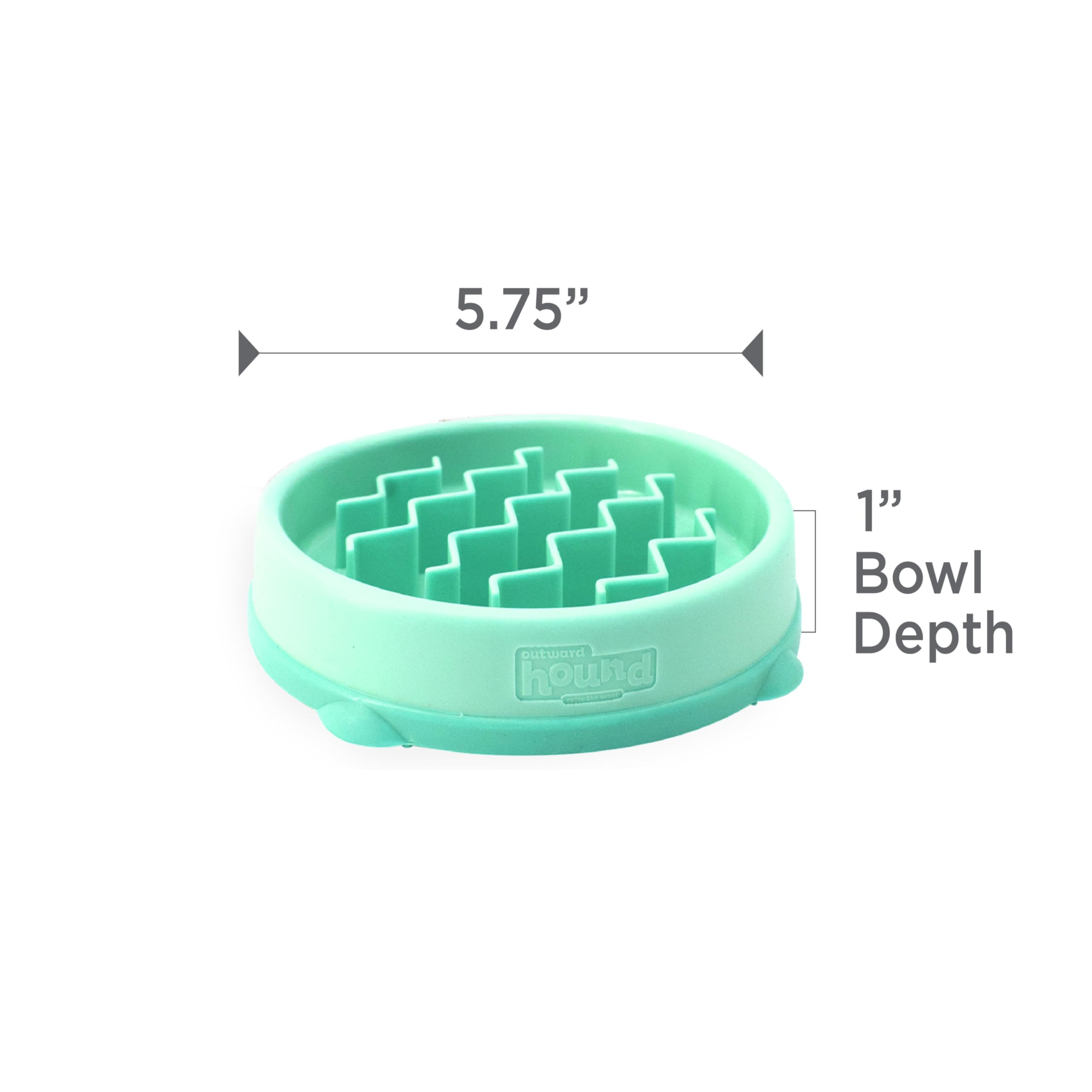 Fun Feeder Slo Bowl – Large 4‑Cup Capacity, Slow Feeding, Medium to Large Dogs, Non‑Slip, Turquoise, Drop Pattern