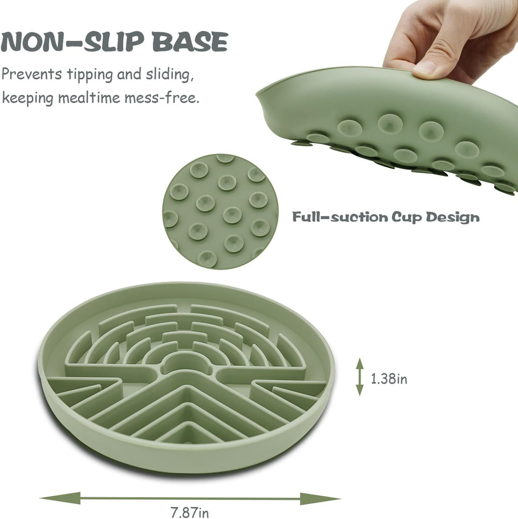 Slow Feeder Dog Bowl for Medium & Small Pets, Anti Choking Puzzle Dog Food Bowl with Non-Slip Base, Interactive Pet Slow Eating, Silicone Cat Feeder for Puppies & Cats