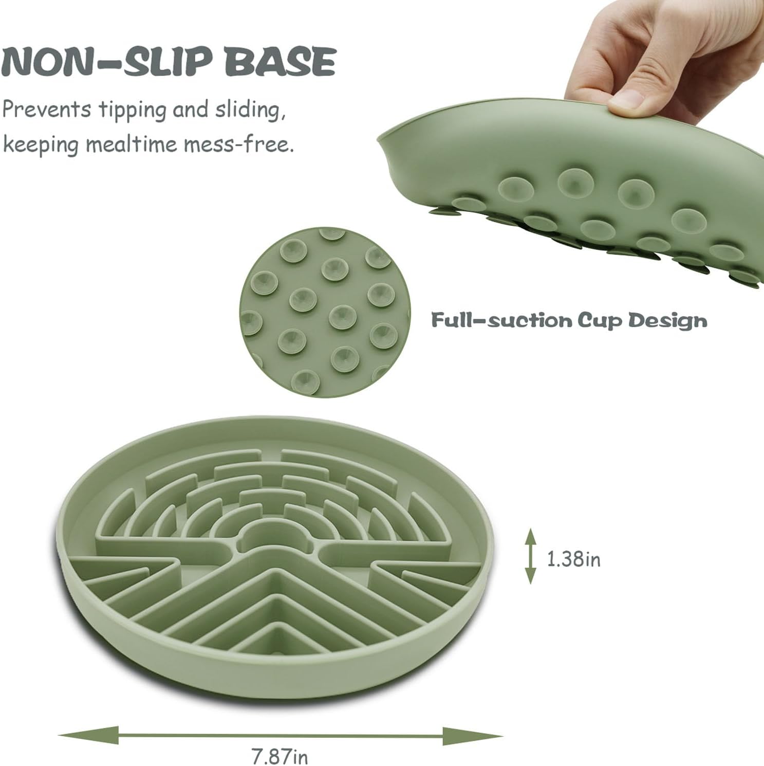 Slow Feeder Dog Bowl for Medium & Small Pets, Anti Choking Puzzle Dog Food Bowl with Non-Slip Base, Interactive Pet Slow Eating, Silicone Cat Feeder for Puppies & Cats