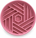 Silicone Slow Feeder Dog Bowl with Suction Cup Base (Pink)