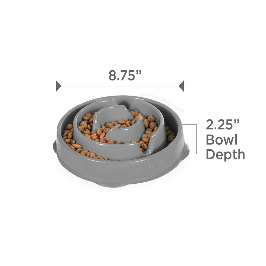 Fun Feeder Slo Bowl – Large 4‑Cup Capacity, Slow Feeding, Medium to Large Dogs, Non‑Slip, Turquoise, Drop Pattern