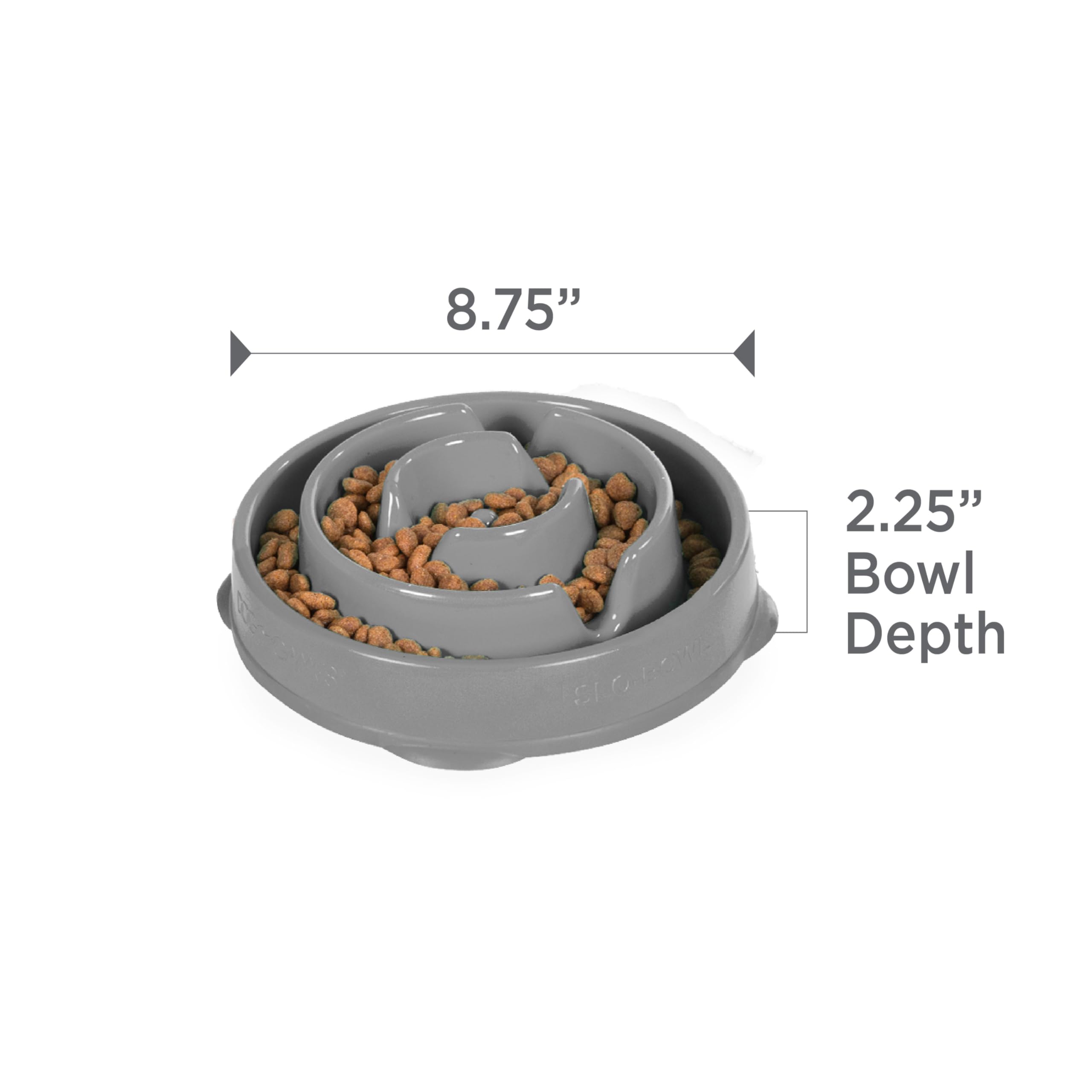 Fun Feeder Slo Bowl – Large 4‑Cup Capacity, Slow Feeding, Medium to Large Dogs, Non‑Slip, Turquoise, Drop Pattern
