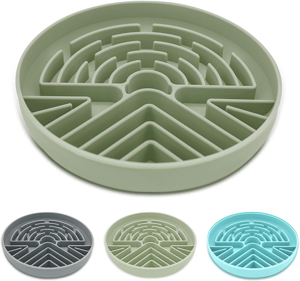 Slow Feeder Dog Bowl for Medium & Small Pets, Anti Choking Puzzle Dog Food Bowl with Non-Slip Base, Interactive Pet Slow Eating, Silicone Cat Feeder for Puppies & Cats