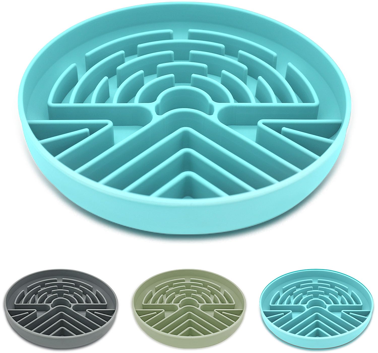 Slow Feeder Dog Bowl for Large & Small Pets, Anti Choking Puzzle Dog Food Bowl with Non-Slip Base, Interactive Pet Slow Eating, Silicone Cat Feeder for Puppies & Cats 20 * 20 * 3.5CM