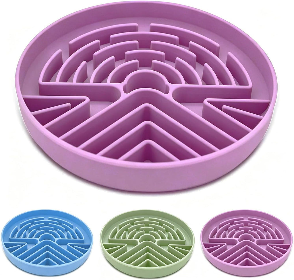 Slow Feeder Dog Bowl for Large & Small Pets, Anti Choking Puzzle Dog Food Bowl with Non-Slip Base, Interactive Pet Slow Eating, Silicone Cat Feeder for Puppies & Cats 20 * 20 * 3.5CM