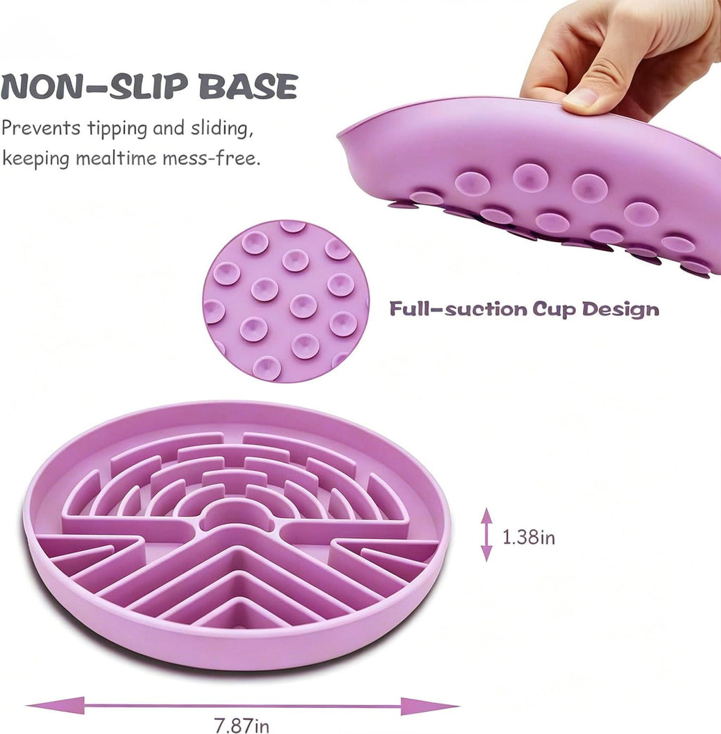 Slow Feeder Dog Bowl for Large & Small Pets, Anti Choking Puzzle Dog Food Bowl with Non-Slip Base, Interactive Pet Slow Eating, Silicone Cat Feeder for Puppies & Cats 20 * 20 * 3.5CM