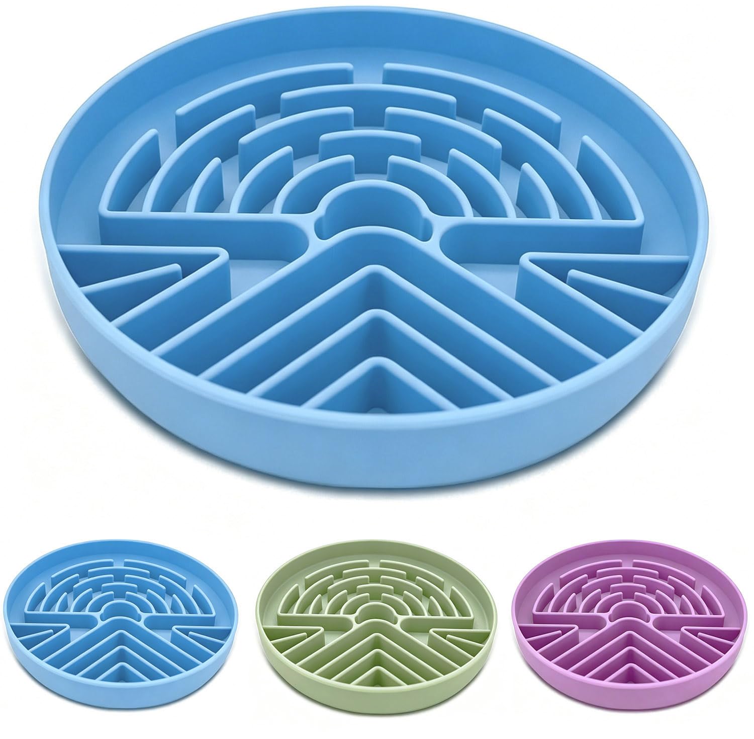 Slow Feeder Dog Bowl for Large & Small Pets, Anti Choking Puzzle Dog Food Bowl with Non-Slip Base, Interactive Pet Slow Eating, Silicone Cat Feeder for Puppies & Cats 20 * 20 * 3.5CM