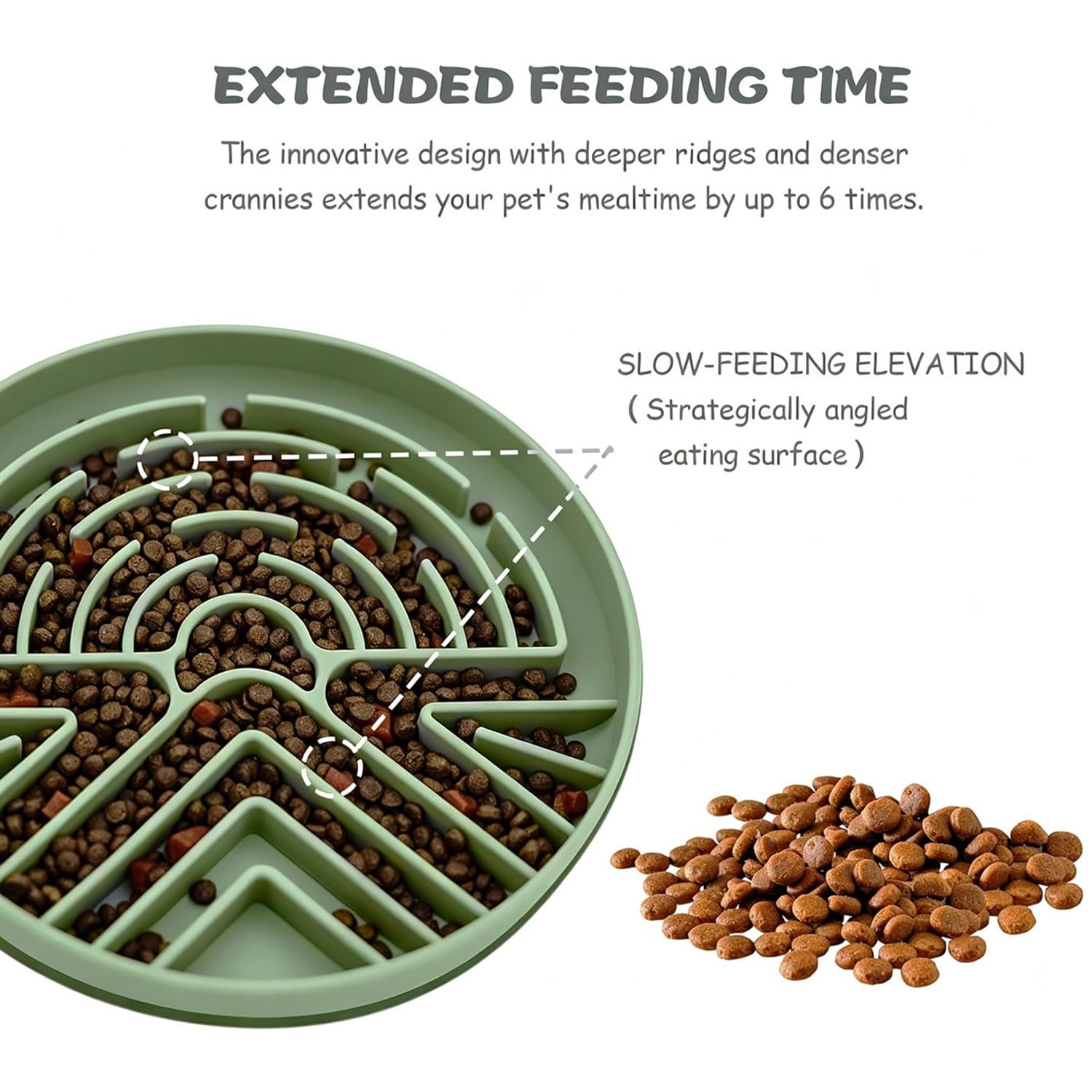 Slow Feeder Dog Bowl for Large & Small Pets, Anti Choking Puzzle Dog Food Bowl with Non-Slip Base, Interactive Pet Slow Eating, Silicone Cat Feeder for Puppies & Cats 20 * 20 * 3.5CM