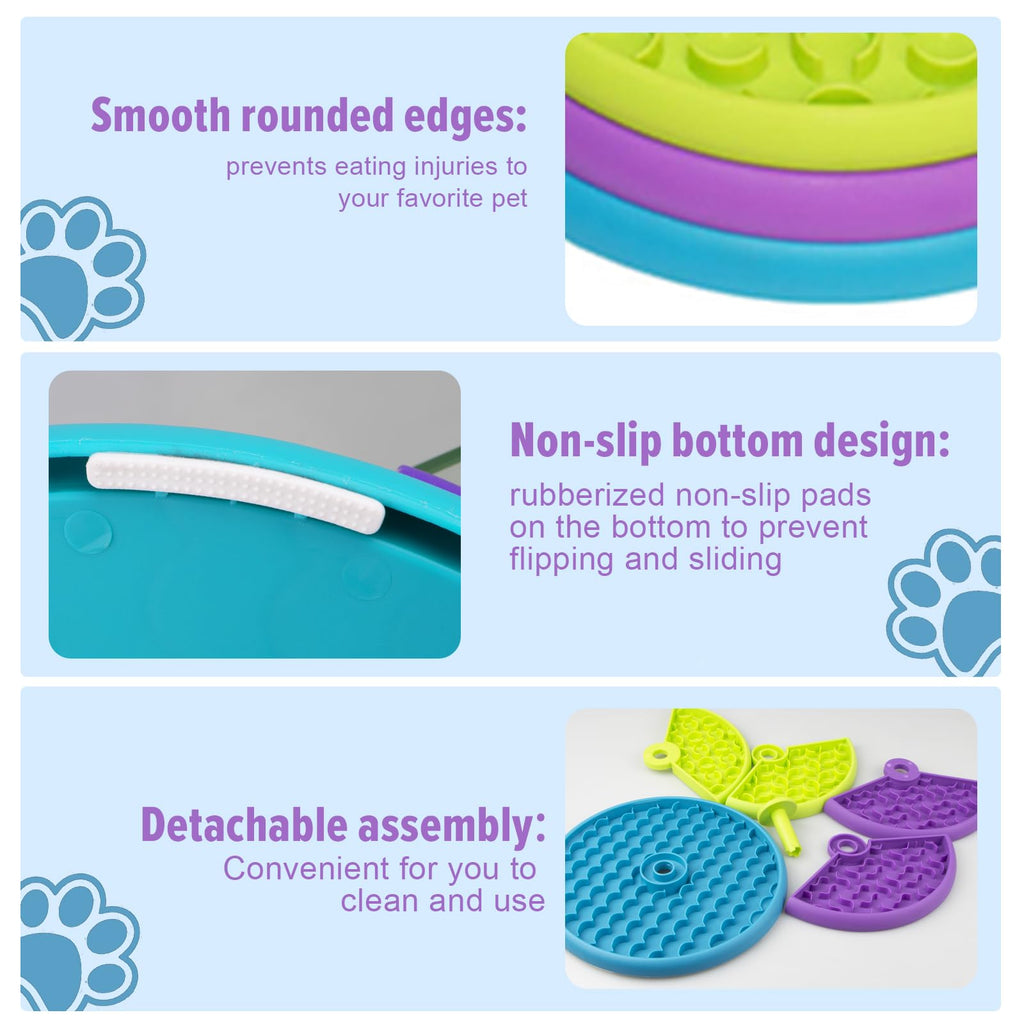 Atdoall Slow Feeder Dog Bowl, 3-Level Interactive Dog Puzzle Feeder