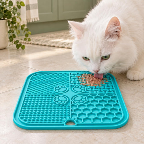 Pet Lick Mat for Dogs and Cats, BPA-Free Silicone (Grass Green, Teal)