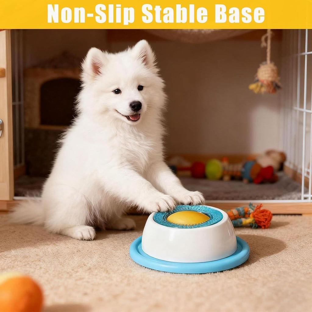 Dog Lick Bowl Roller Ball,Dog Licking Ball Bowl,Slow Feeder Bowl for Food Dispensing,Enhance Your pet's Mental abilities(Blue)