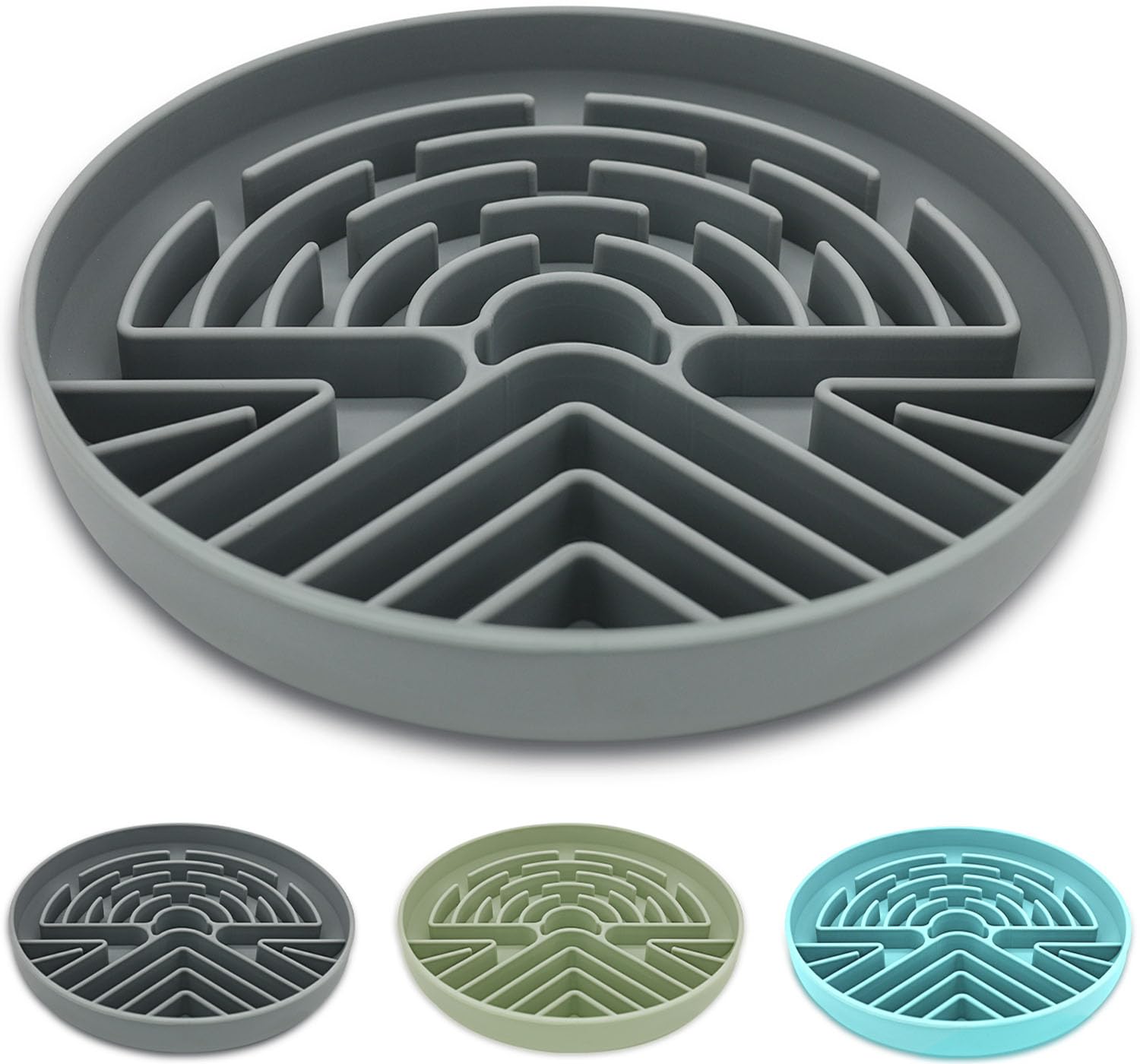 Slow Feeder Dog Bowl for Medium & Small Pets, Anti Choking Puzzle Dog Food Bowl with Non-Slip Base, Interactive Pet Slow Eating, Silicone Cat Feeder for Puppies & Cats