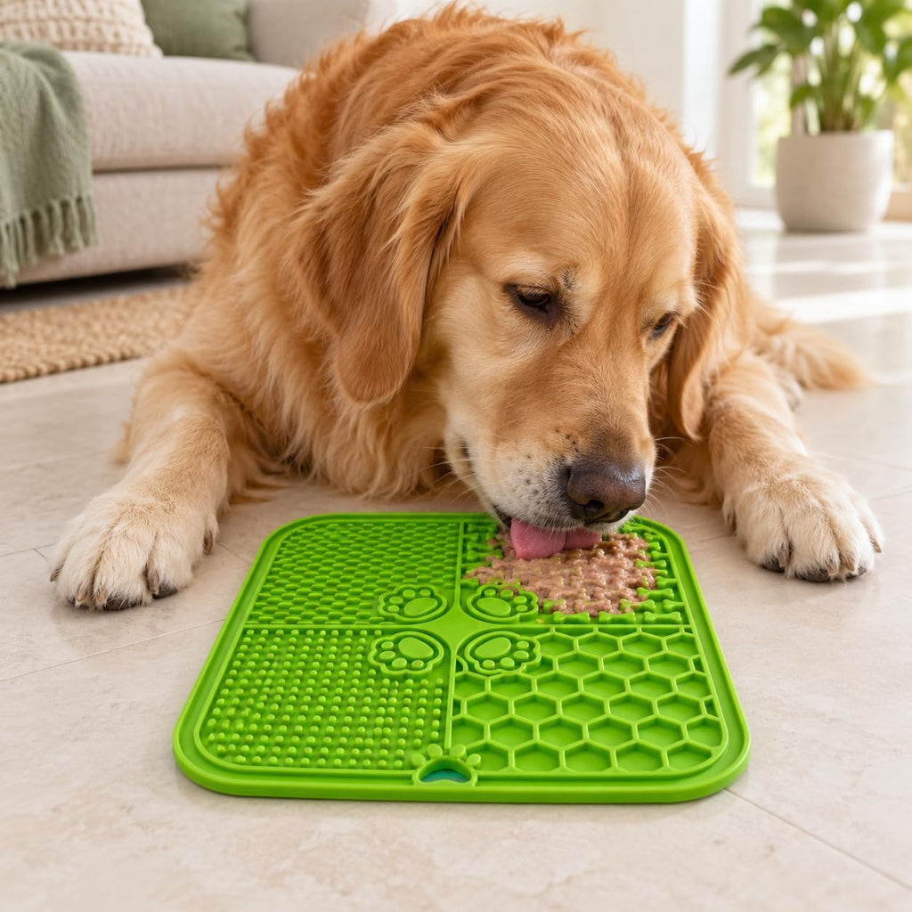Pet Lick Mat for Dogs and Cats, BPA-Free Silicone (Grass Green, Teal)