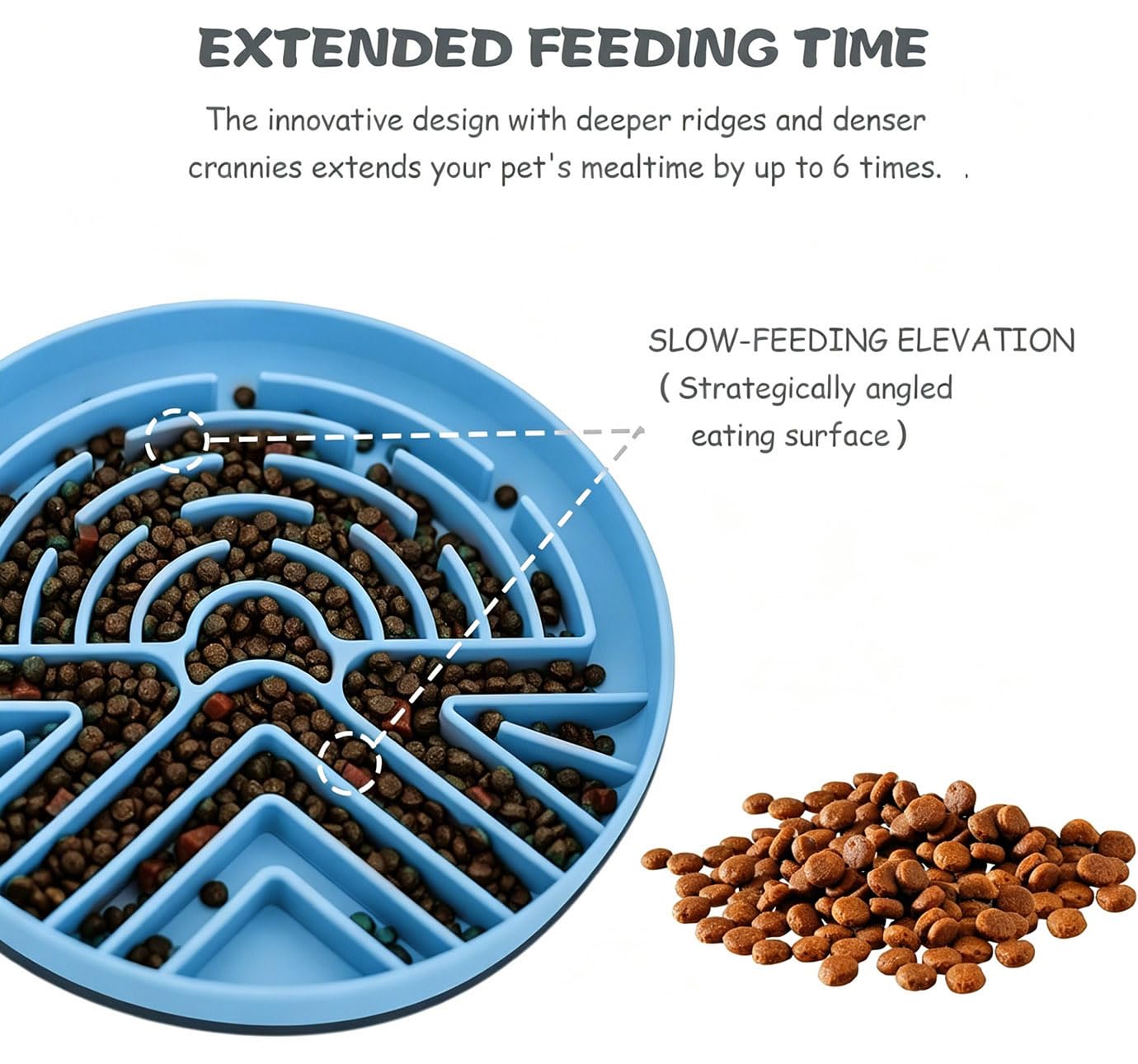 Slow Feeder Dog Bowl for Large & Small Pets, Anti Choking Puzzle Dog Food Bowl with Non-Slip Base, Interactive Pet Slow Eating, Silicone Cat Feeder for Puppies & Cats 20 * 20 * 3.5CM