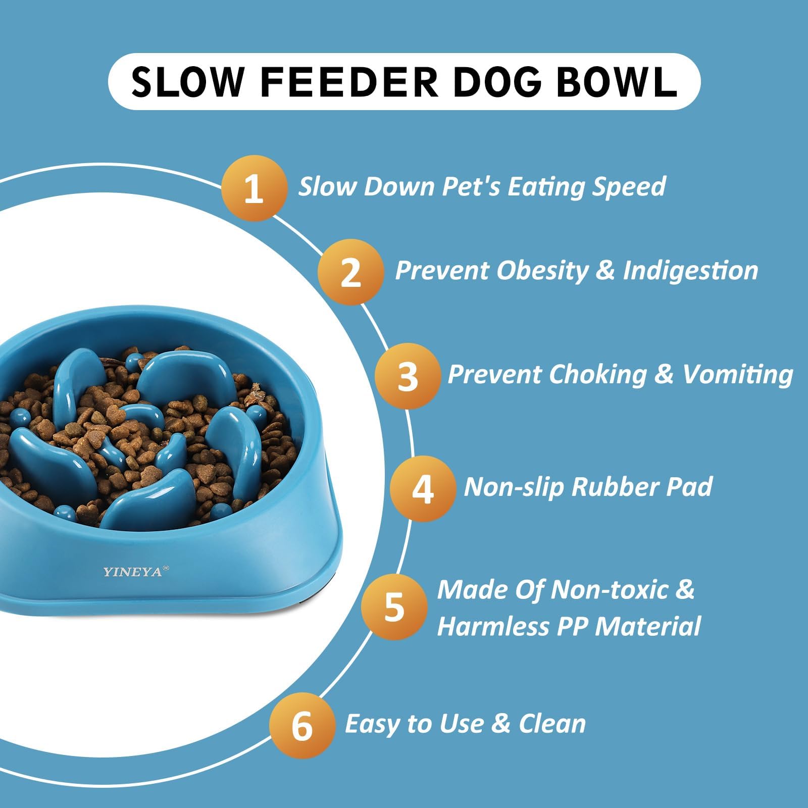 YINEYA 2PCS Slow Feeder Dog Bowls, Pet Supplies that Slow Down Eating, Pet Food Bowls, Maze Dog Puzzle Feeder for Medium Breed, Gray&Black, Medium