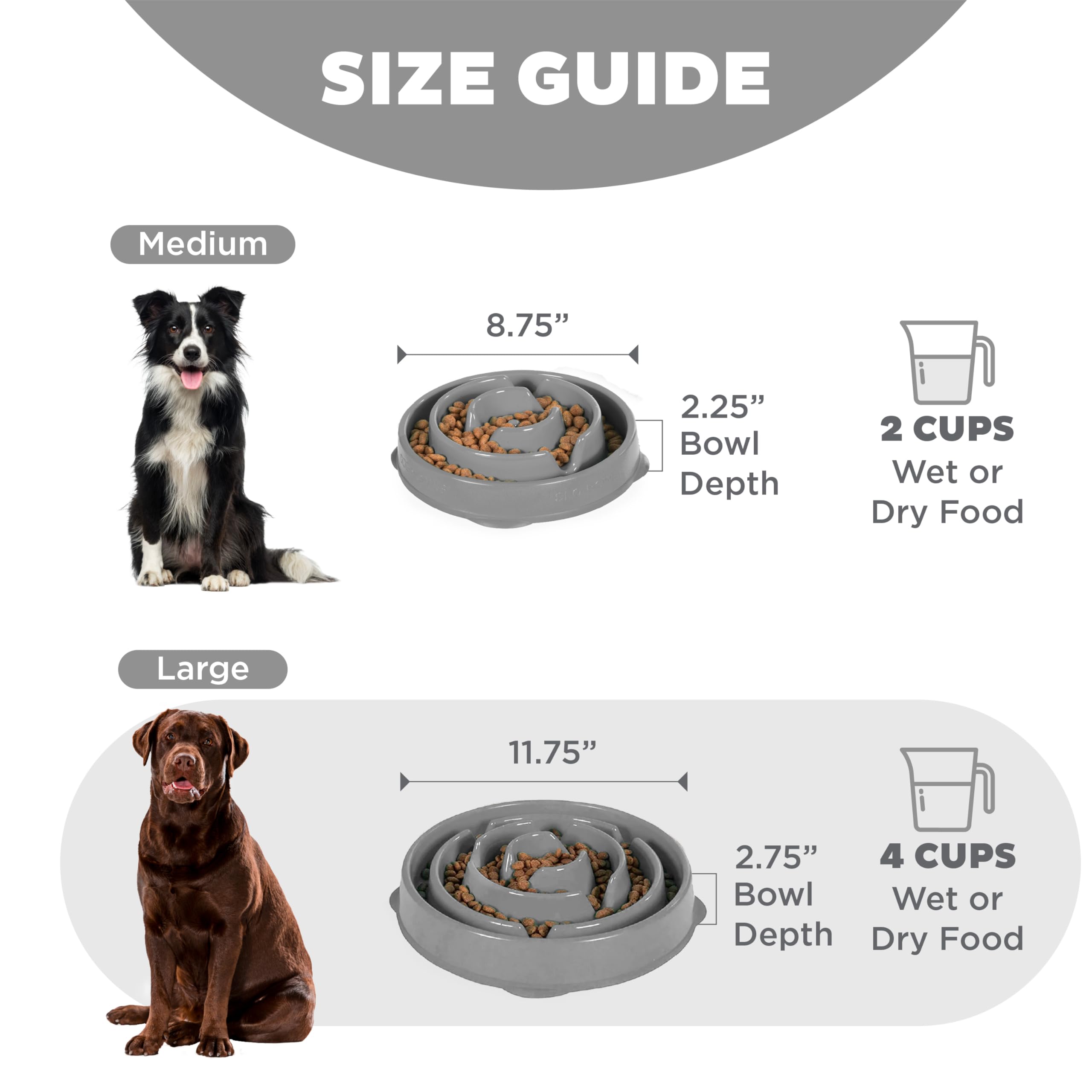 Fun Feeder Slo Bowl – Large 4‑Cup Capacity, Slow Feeding, Medium to Large Dogs, Non‑Slip, Turquoise, Drop Pattern