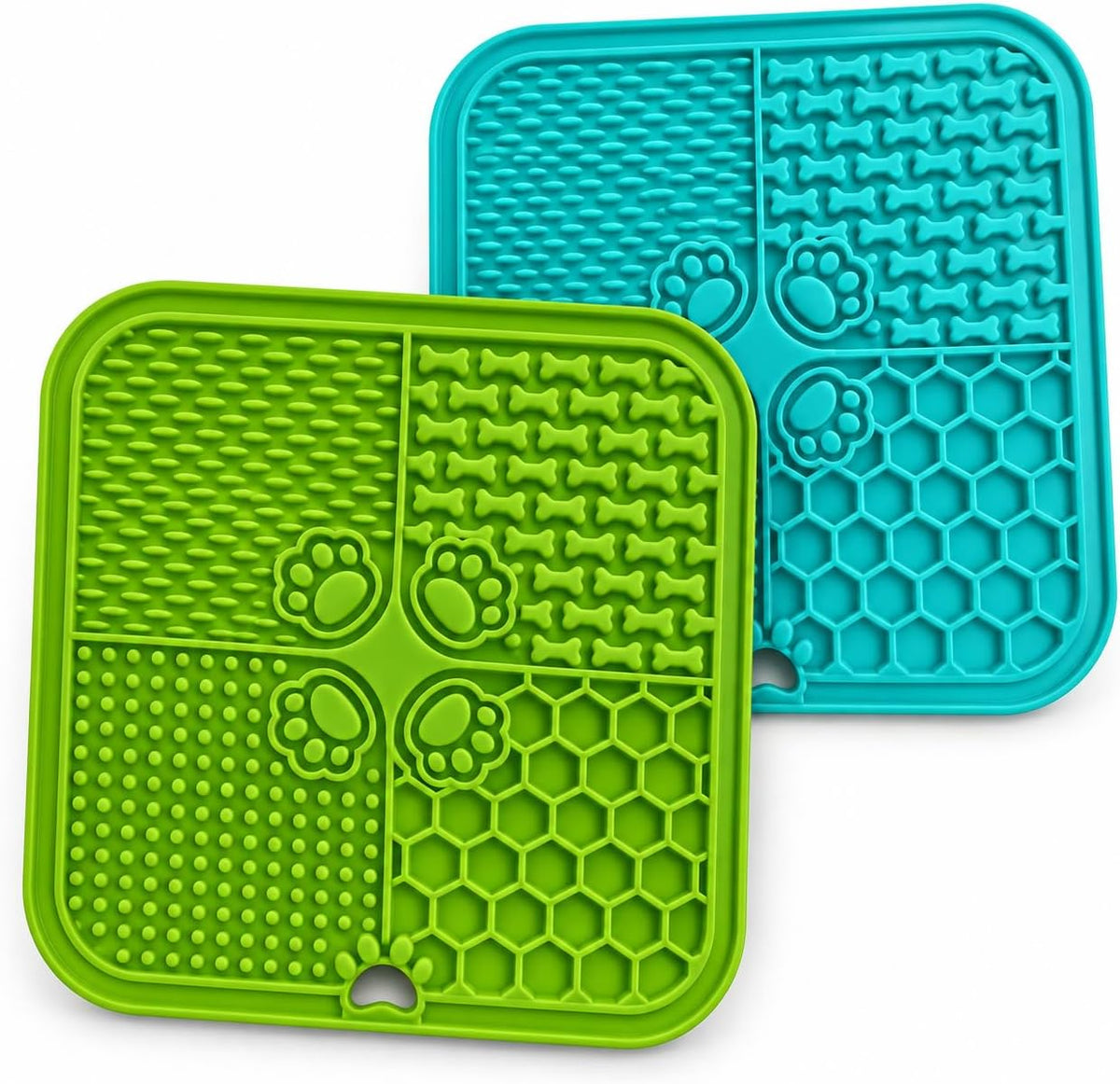 Pet Lick Mat for Dogs and Cats, BPA-Free Silicone (Grass Green, Teal)