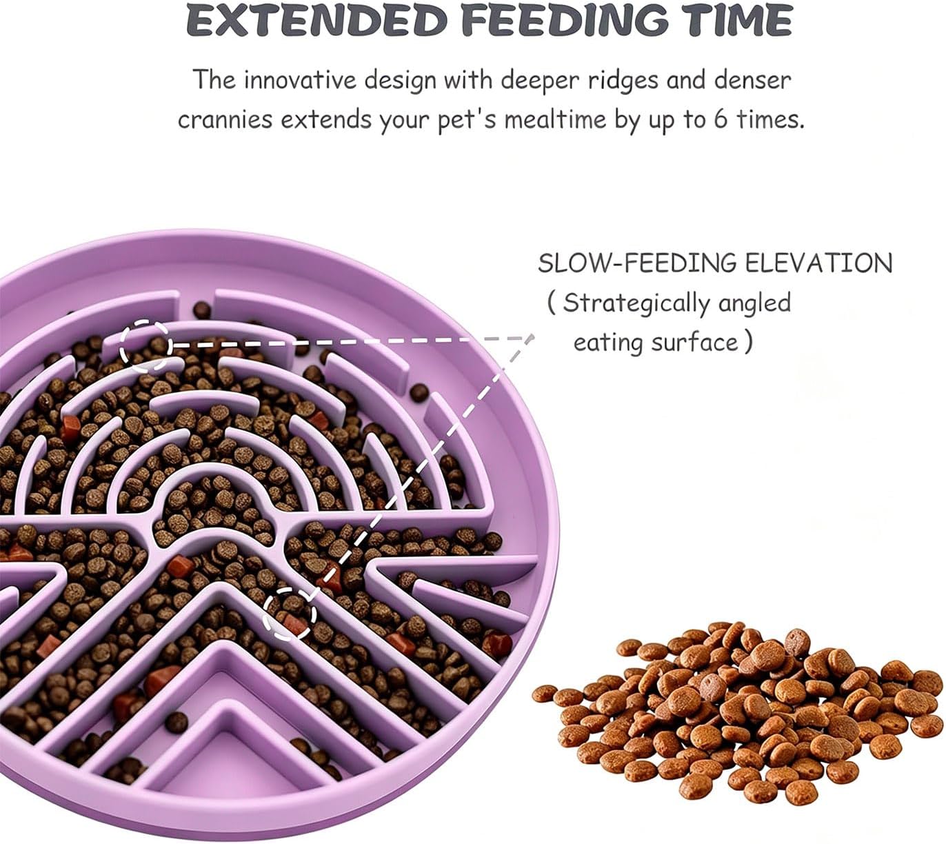 Slow Feeder Dog Bowl for Large & Small Pets, Anti Choking Puzzle Dog Food Bowl with Non-Slip Base, Interactive Pet Slow Eating, Silicone Cat Feeder for Puppies & Cats 20 * 20 * 3.5CM