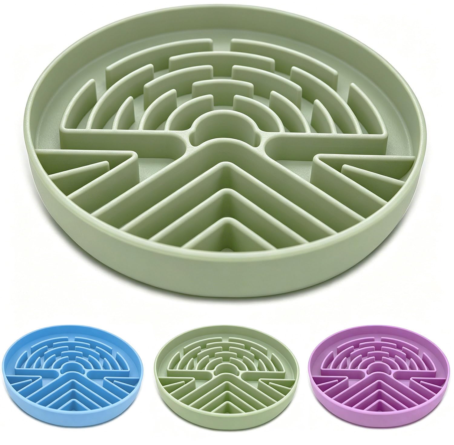Slow Feeder Dog Bowl for Large & Small Pets, Anti Choking Puzzle Dog Food Bowl with Non-Slip Base, Interactive Pet Slow Eating, Silicone Cat Feeder for Puppies & Cats 20 * 20 * 3.5CM