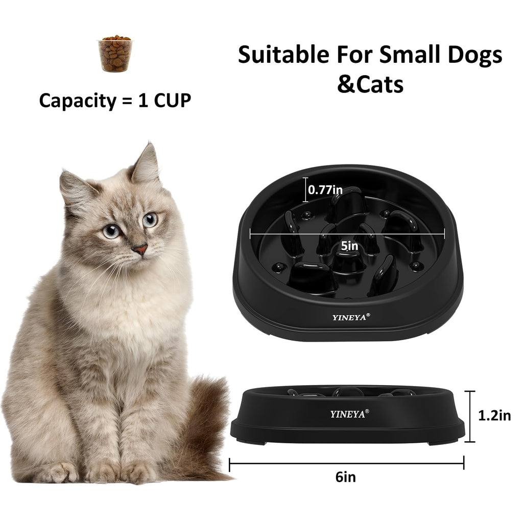 YINEYA 2PCS Slow Feeder Dog Bowls, Pet Supplies that Slow Down Eating, Pet Food Bowls, Maze Dog Puzzle Feeder for Medium Breed, Gray&Black, Medium