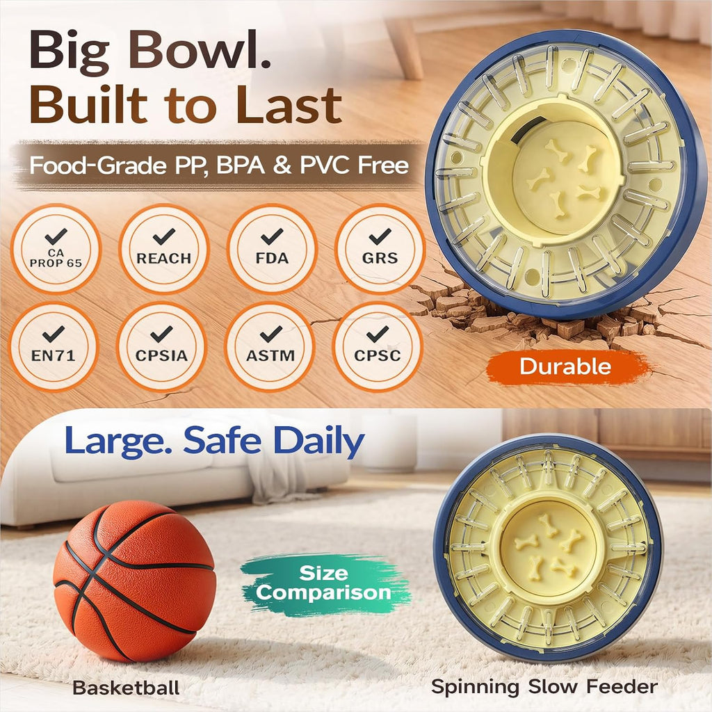 KADTC Adjustable 5-60 Min Slow Feeder Dog Bowl & Puzzle Feeder Anti-Gulping
