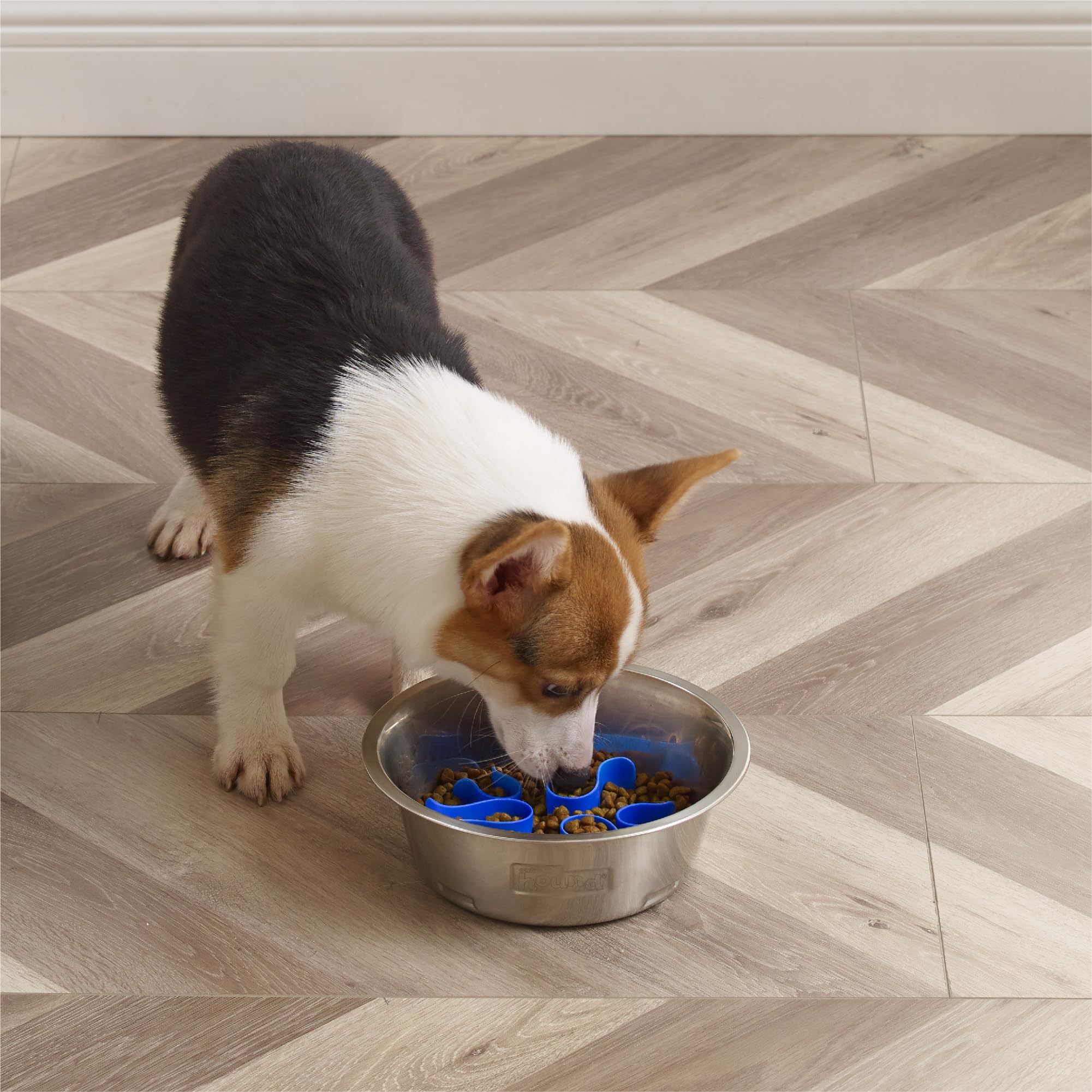 Fun Feeder Slo Bowl – Large 4‑Cup Capacity, Slow Feeding, Medium to Large Dogs, Non‑Slip, Turquoise, Drop Pattern