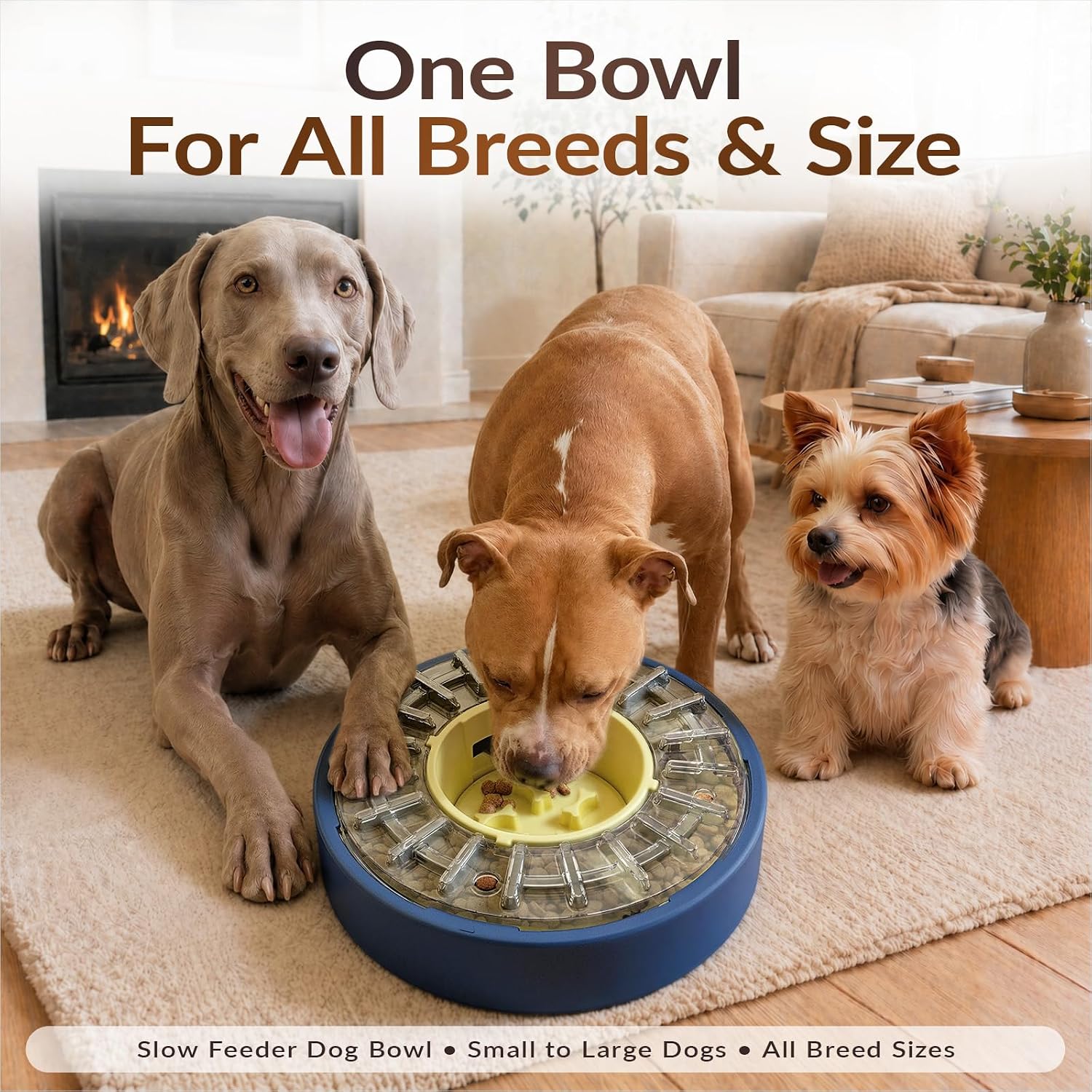 KADTC Adjustable 5-60 Min Slow Feeder Dog Bowl & Puzzle Feeder Anti-Gulping