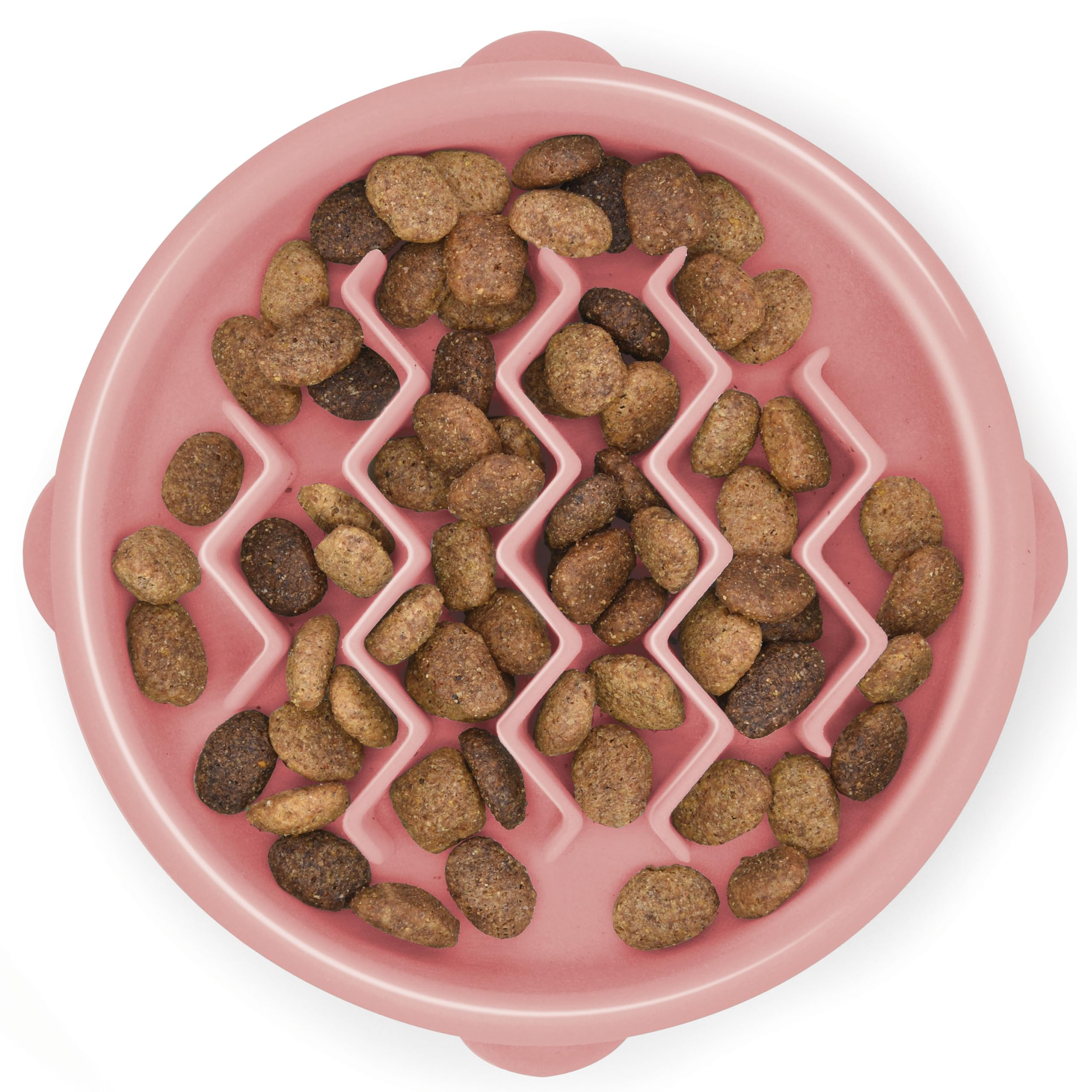 Fun Feeder Slo Bowl – Large 4‑Cup Capacity, Slow Feeding, Medium to Large Dogs, Non‑Slip, Turquoise, Drop Pattern