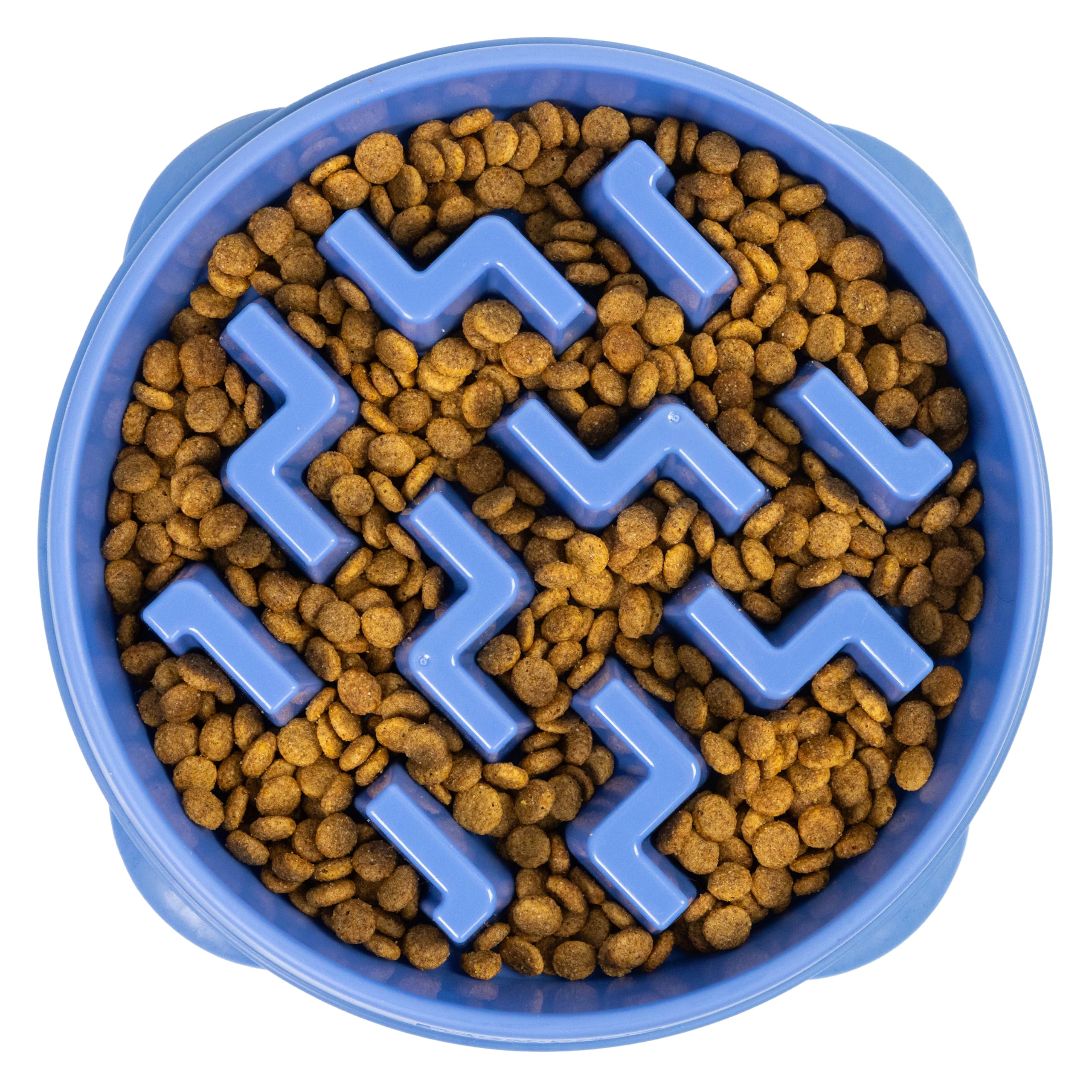 Fun Feeder Slo Bowl – Large 4‑Cup Capacity, Slow Feeding, Medium to Large Dogs, Non‑Slip, Turquoise, Drop Pattern